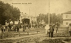 Radziwiw, miasto, 1914 r. Fragment miasta z  aptek.