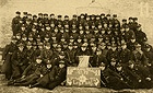 Dubno, 1931 r. Pierwsza Kompania Szkolna Szkoły Podchorążych 43. Pułku Piechoty im. Legionu Bajończyków - zdjęcie z okazji zakończenia kursu.