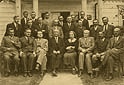 Royszcze, miasteczko, 1936 r. Konferencja powiatowa Woyskiego Zwizku Gminnych Kas Poyczkowo-Oszczdnociowych. W pierwszym rzdzie trzeci od prawej prezes Zwizku Kazimierz Kozowski.